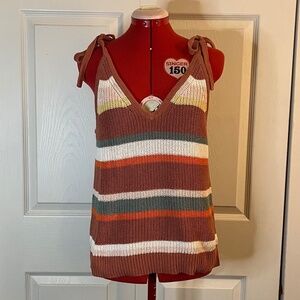 NWT Madewell Striped Grandfield Tie-Strap Sweater Tank size L